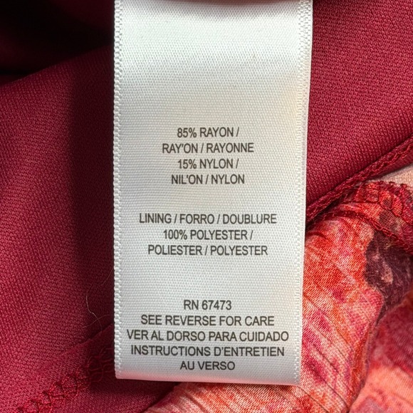 NWT Danny & Nicole Short Sleeve Floral Fit & Flare Dress Womens Size 14 Red - Picture 10 of 12